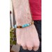 Armband aus echtem Türkis und Tigerauge