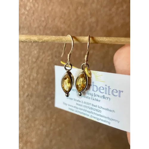 Silber Ohrringe mit echtem Citrin