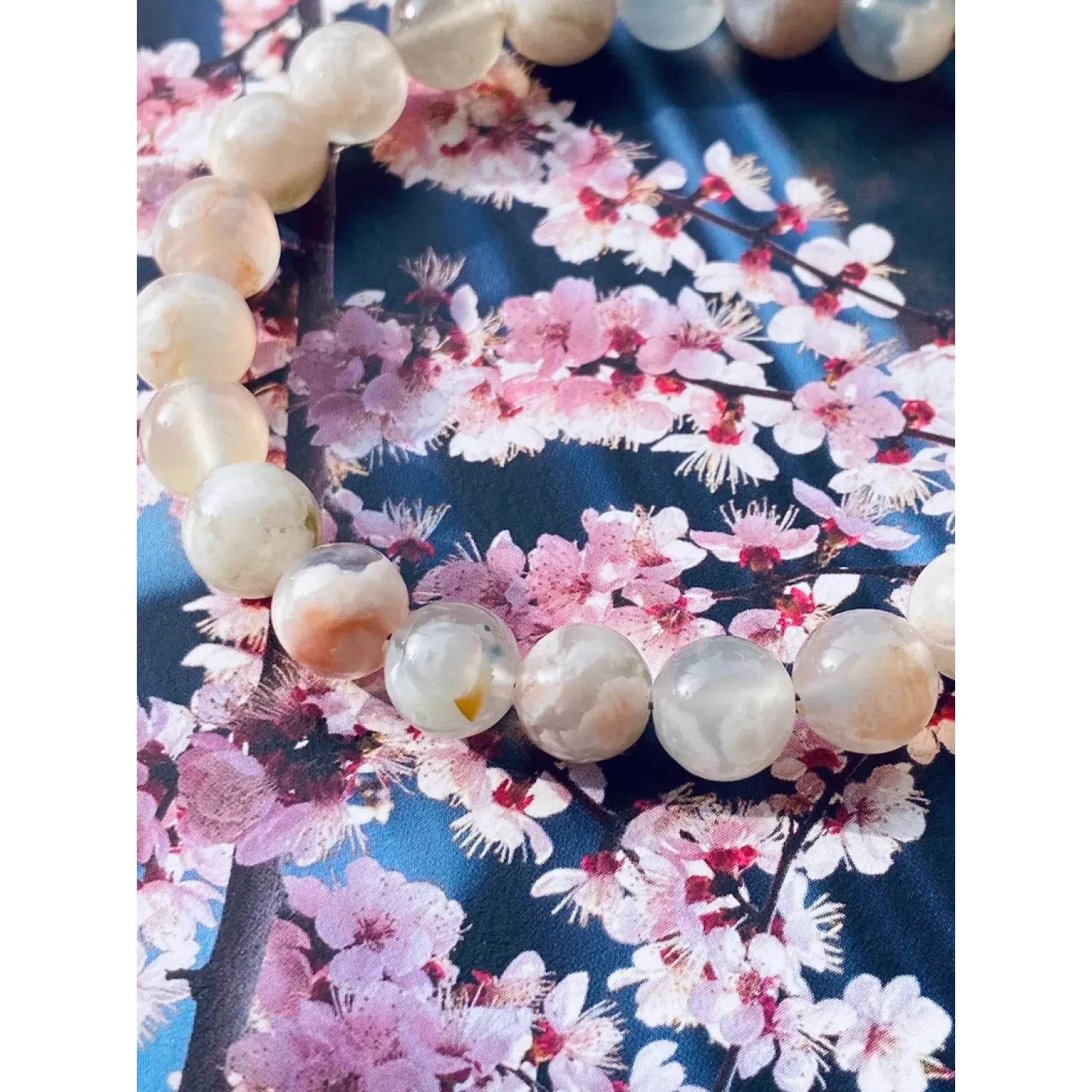 Kirschblüten Achat Armband