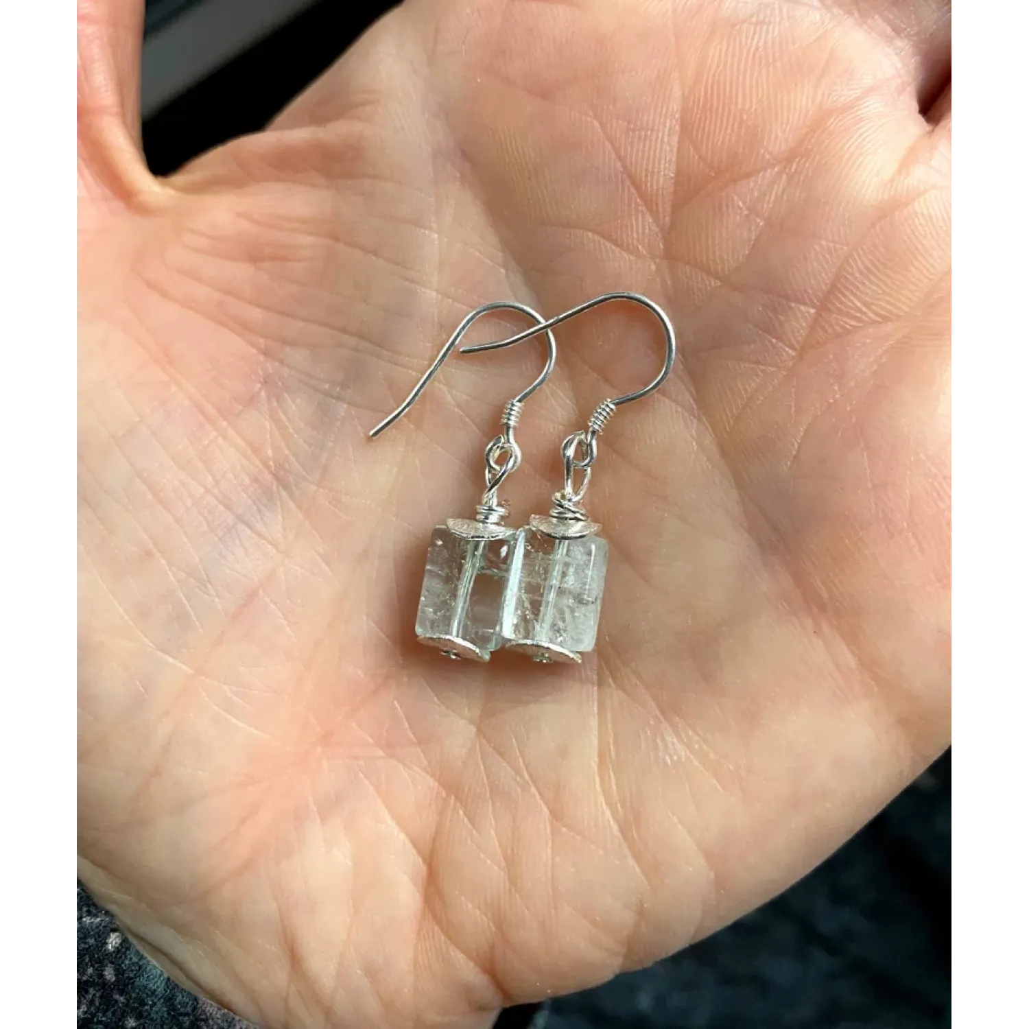 Silber Ohrringe mit weißem Topas