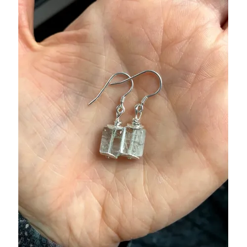 Silber Ohrringe mit weißem Topas