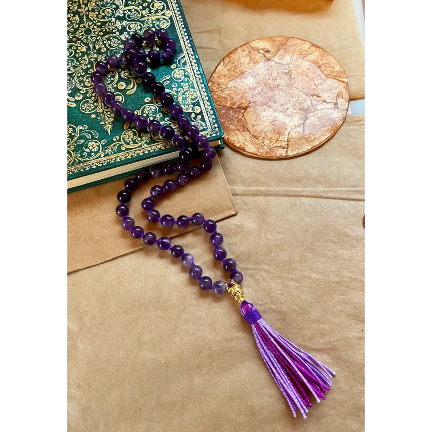 Handgeknüpfte Amethyst Kette