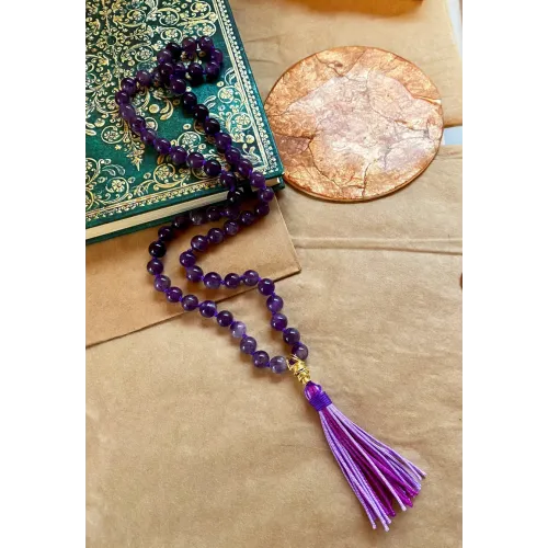Handgeknüpfte Amethyst Kette