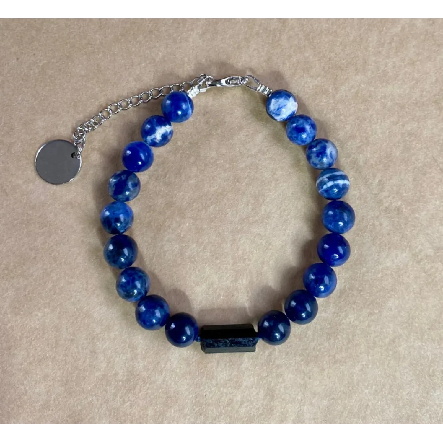 Perlen Armband mit schwarzem Turmalin