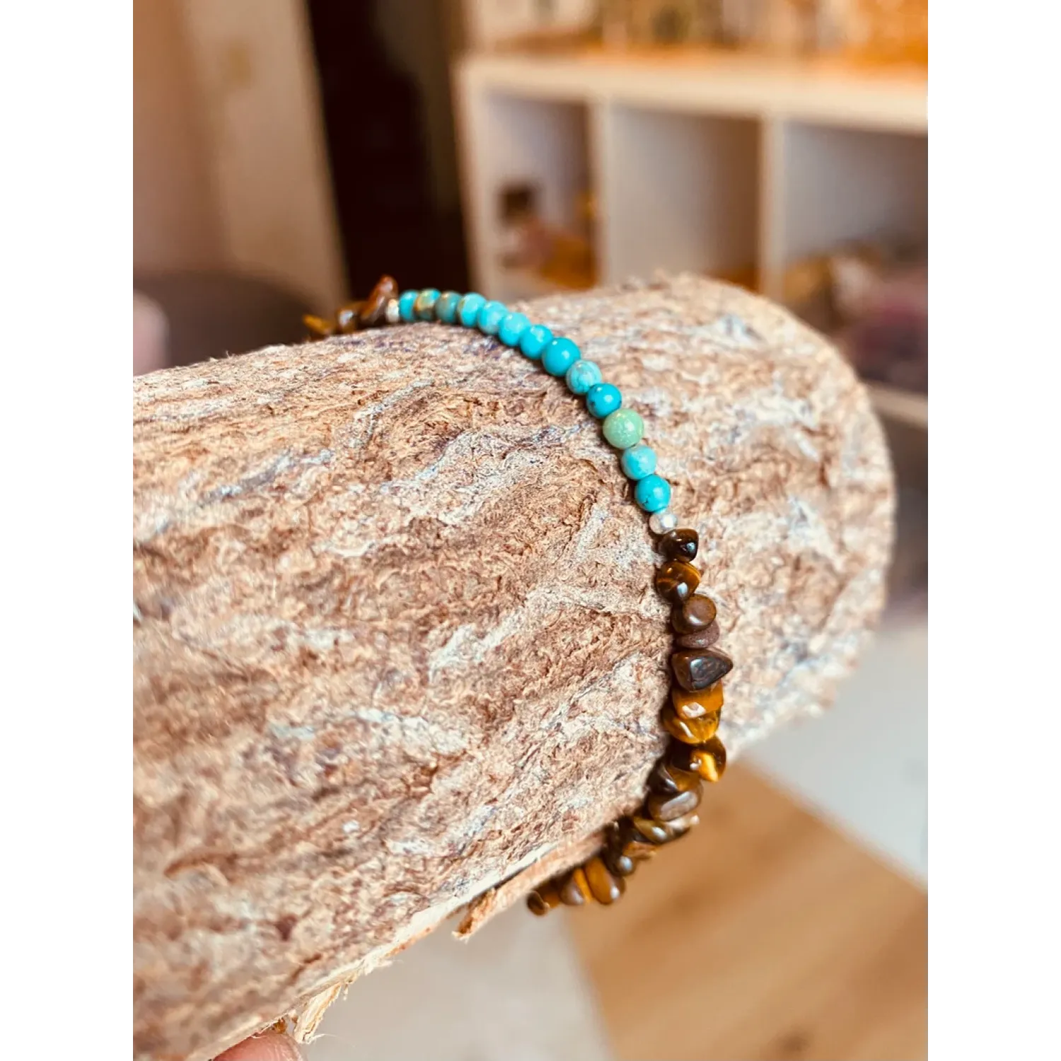 Armband mit Türkis und Tigerauge
