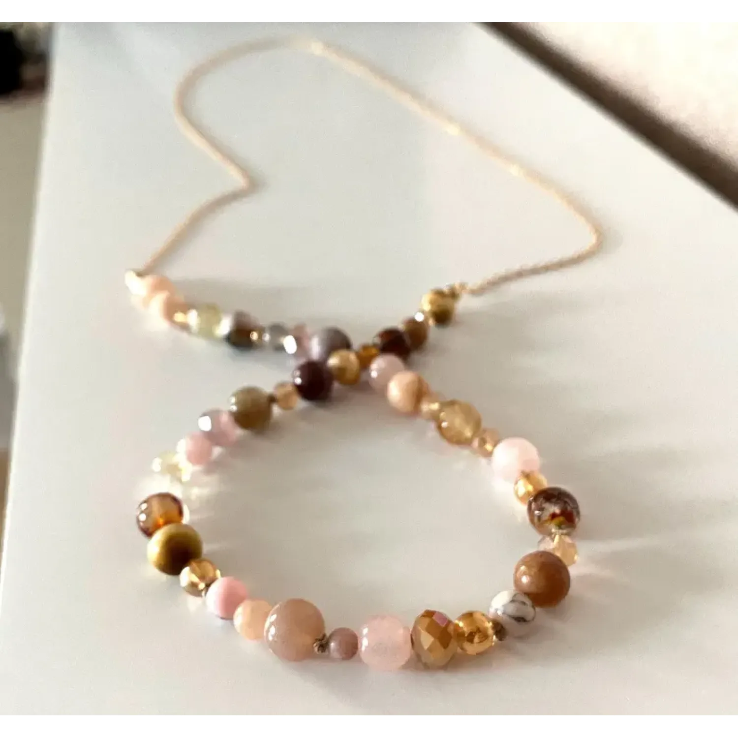 Roségold Edelstein Kette