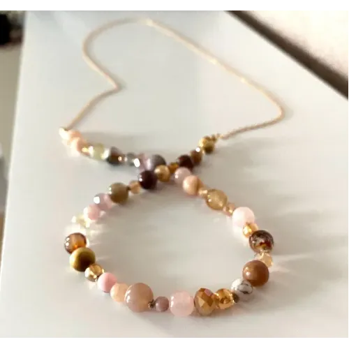 Roségold Edelstein Kette