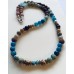 Wunderschöne Edelsteinkette in Blau- und Brauntönen