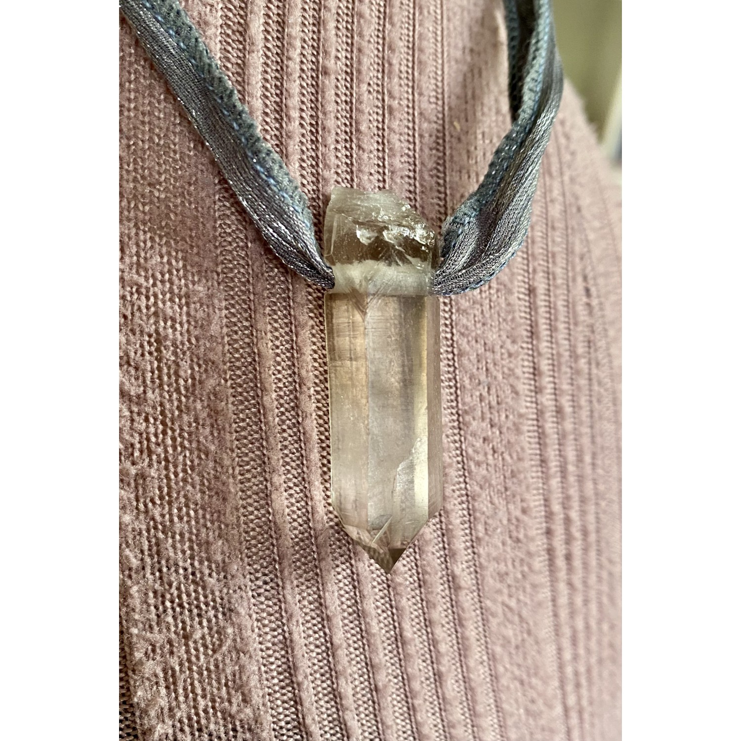 Rauchquarz Kristallspitze mit Schmuckband