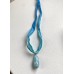 Larimar Anhänger an Stoffband in Blau