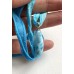 Larimar Anhänger an Stoffband in Blau
