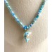 Himmelblaue Perlenkette mit Delfin Anhänger