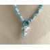 Himmelblaue Perlenkette mit Delfin Anhänger