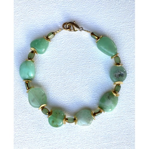 Chrysopras Nugget Armband