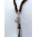 Mala aus Aquamarin und Rudraksha Perlen