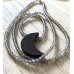 Labradorit Perlen Kette mit Schungit Mond