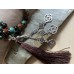 Mala aus Türkis, Schwarzem Turmalin und Rudraksha