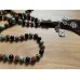 Mala aus Türkis, Schwarzem Turmalin und Rudraksha