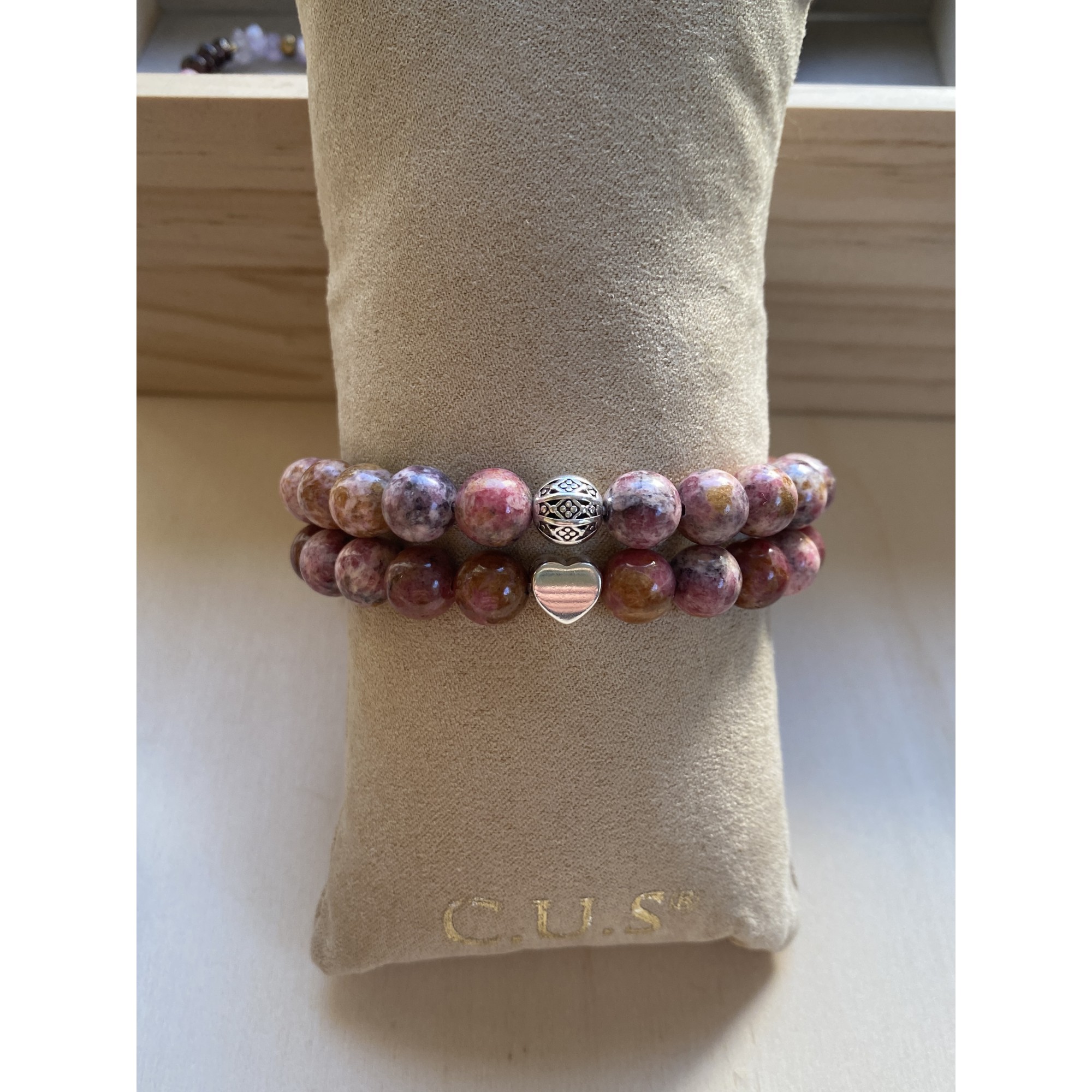 Rhodonit Armband mit Herz