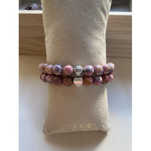 Rhodonit Armband mit Herz