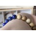 Armband Lapislazuli und versteinertes Holz