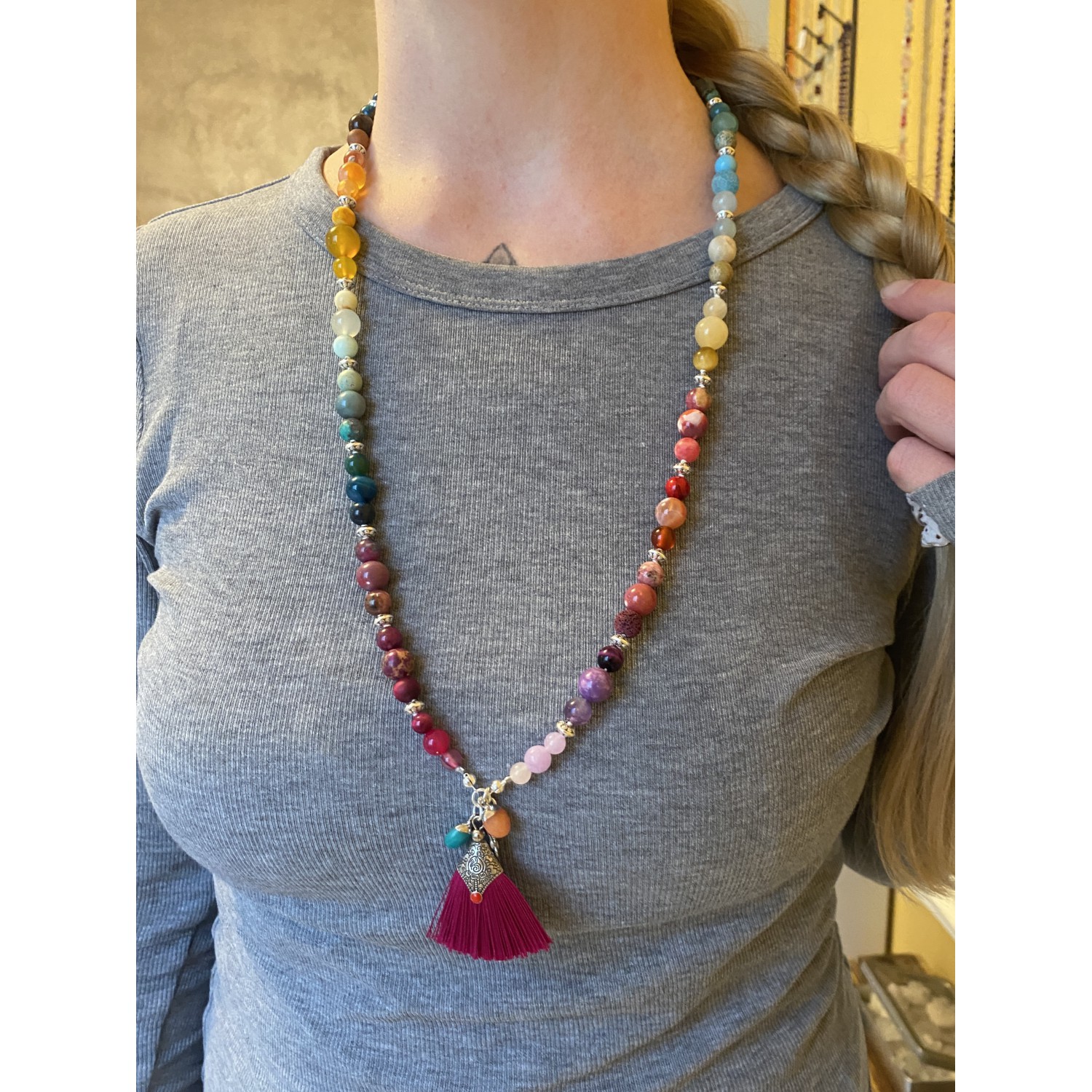 Edelstein Kette mit Farbverlauf