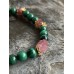 Malachit und roher Turmalin Armband