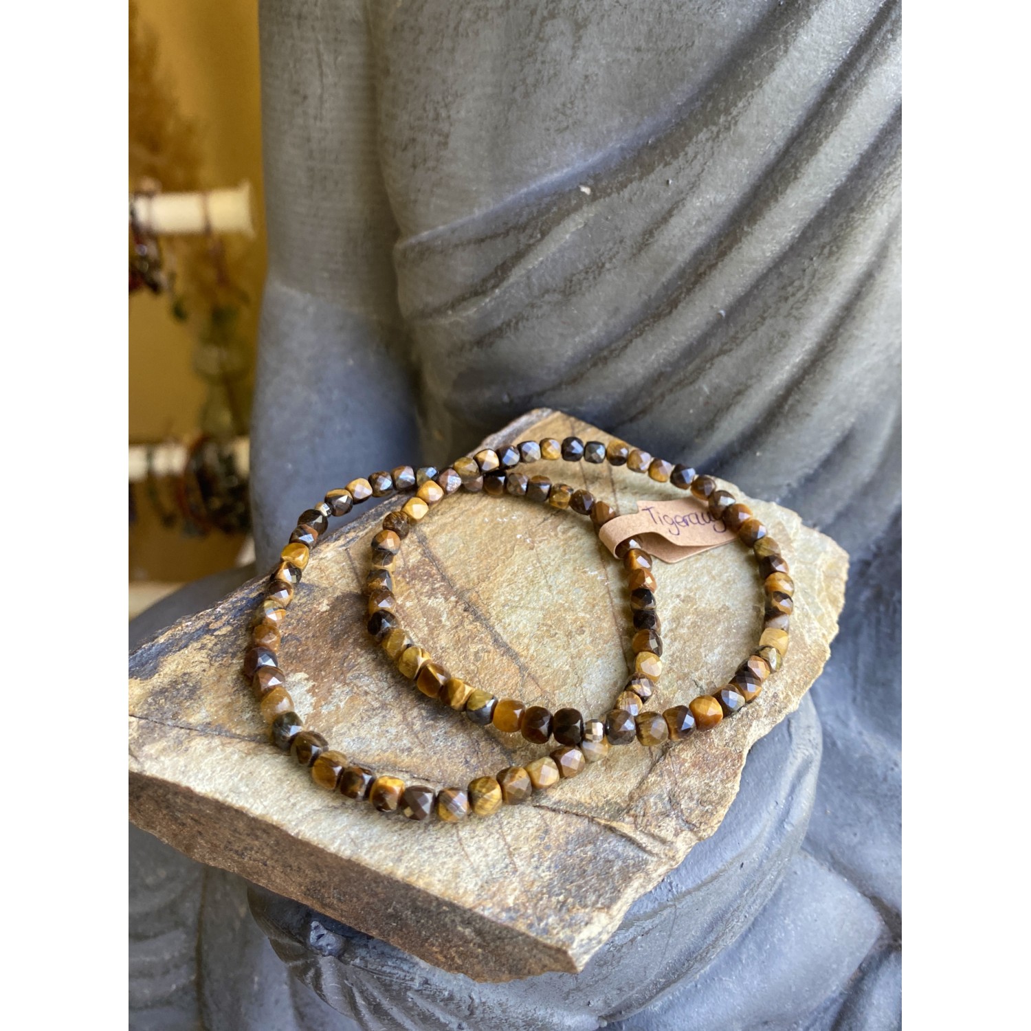 Tigerauge Würfel Armband