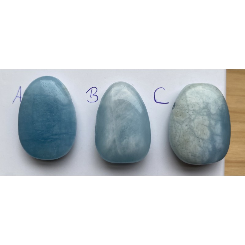 Aquamarin A Qualität Trommelsteine (gebohrt)