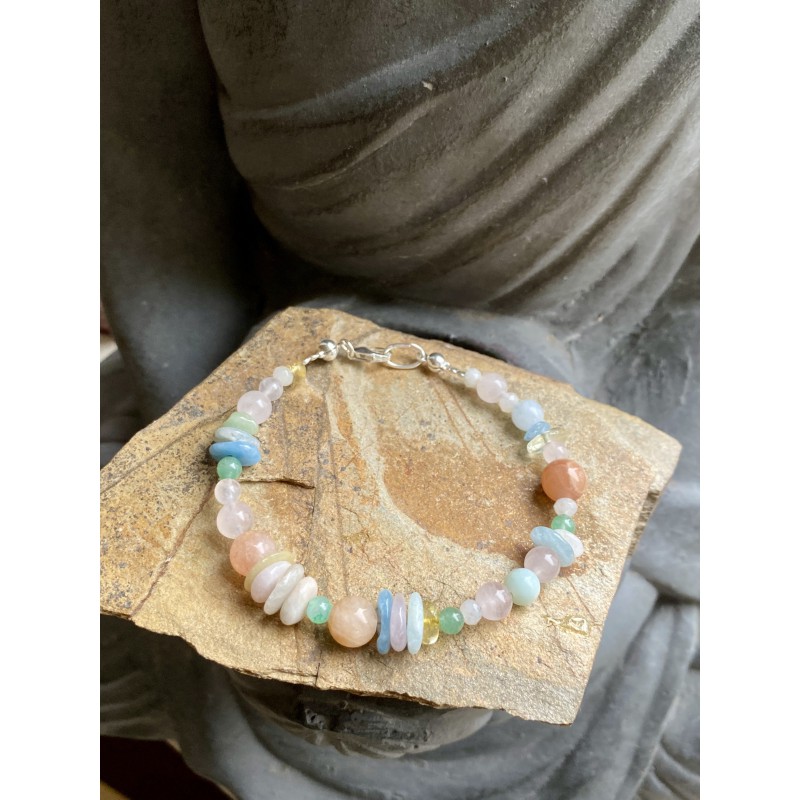 Beryll und Sonnenstein Armband