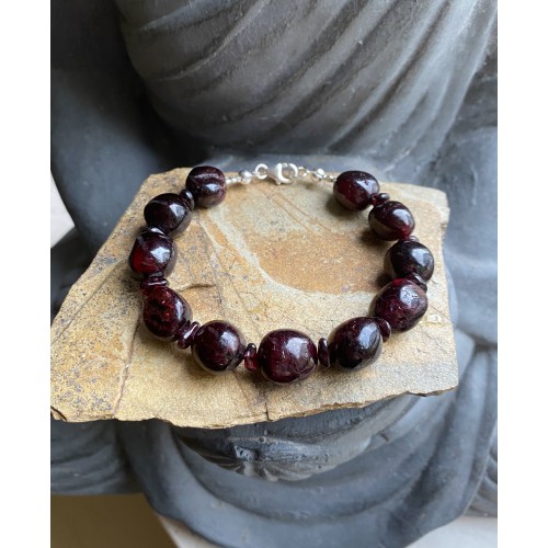 Granat Nugget Armband