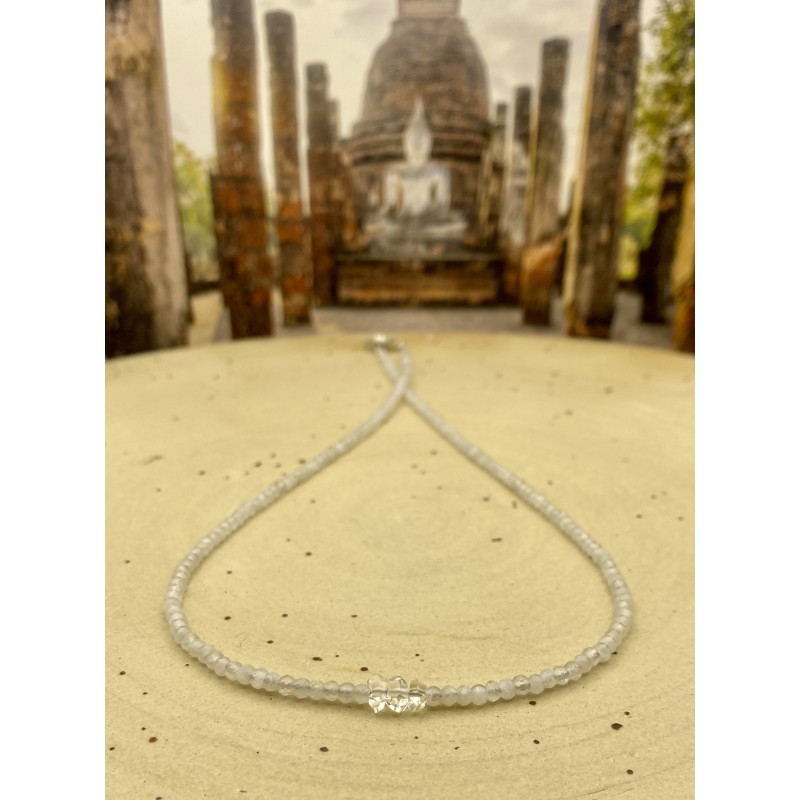 Herkimer Diamand und Mondstein Kette