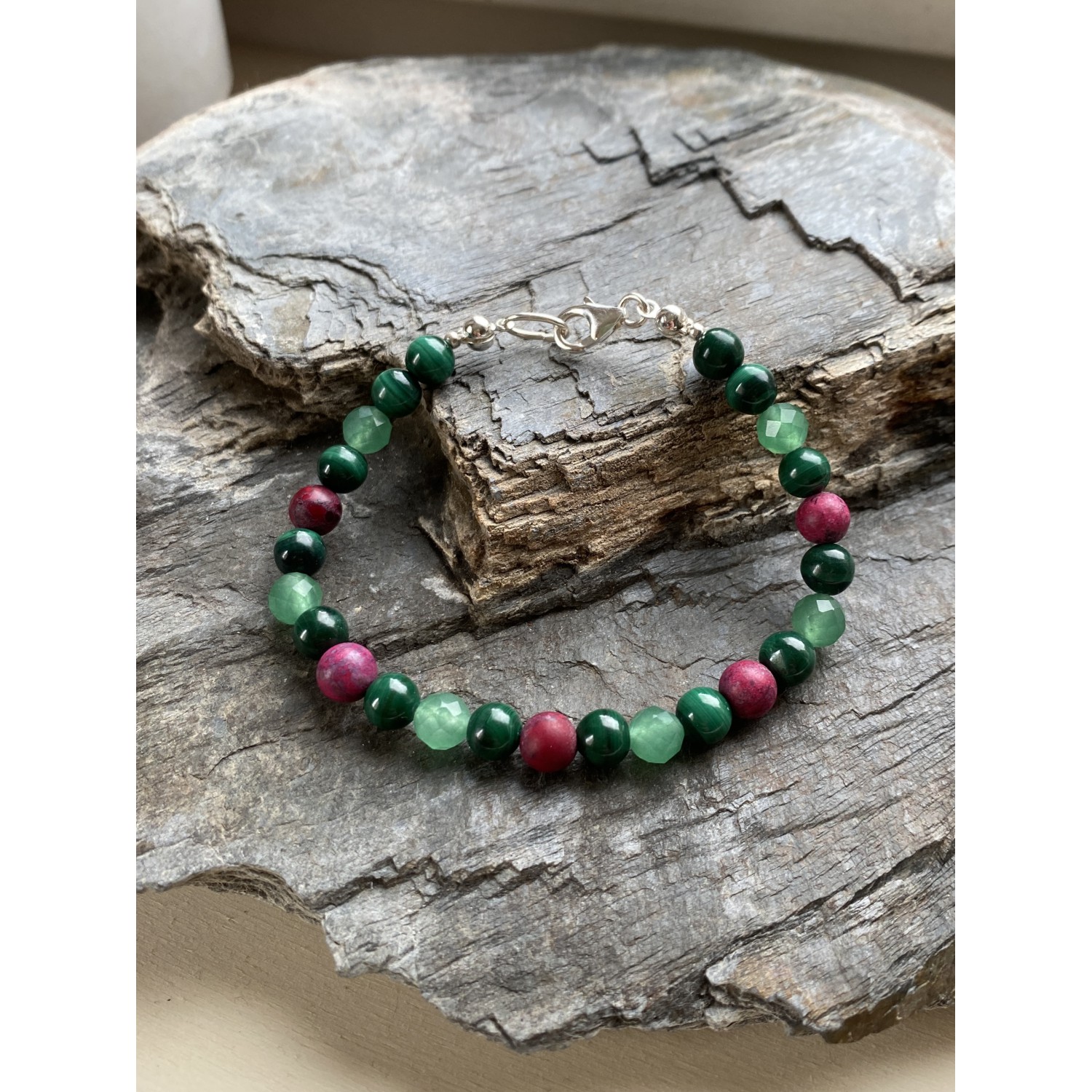 Malachit, Aventurin und Jaspis Armband