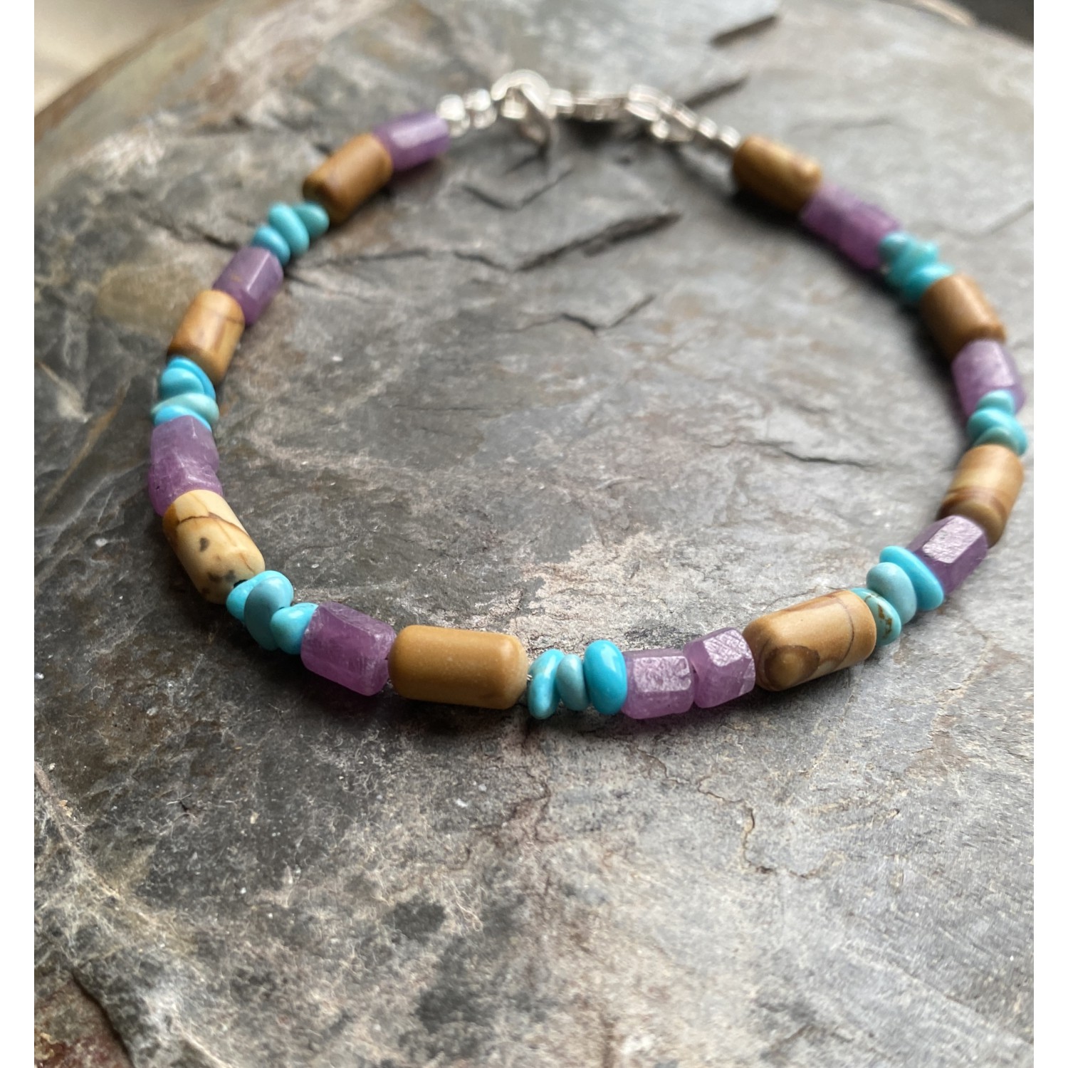 Armband Rubin, Türkis und Jaspis