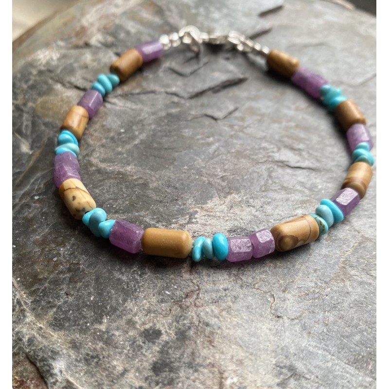 Armband Rubin, Türkis und Jaspis