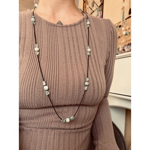 Lange Aquamarin Kette 20er Jahre Stil Lange Aquamarin Kette 20er Jahre Stil