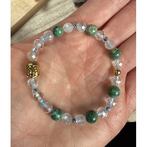 Weiß- Blauer Topaz und Opal Armband