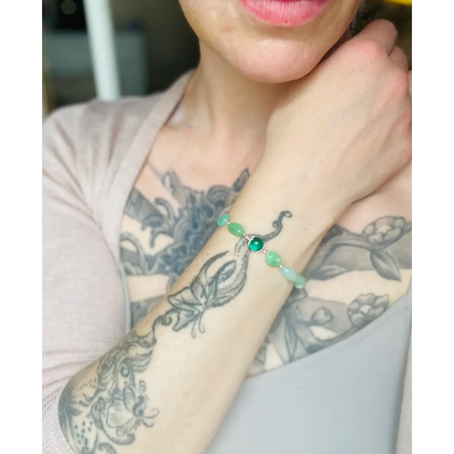 Opal und Chrysopras Armband